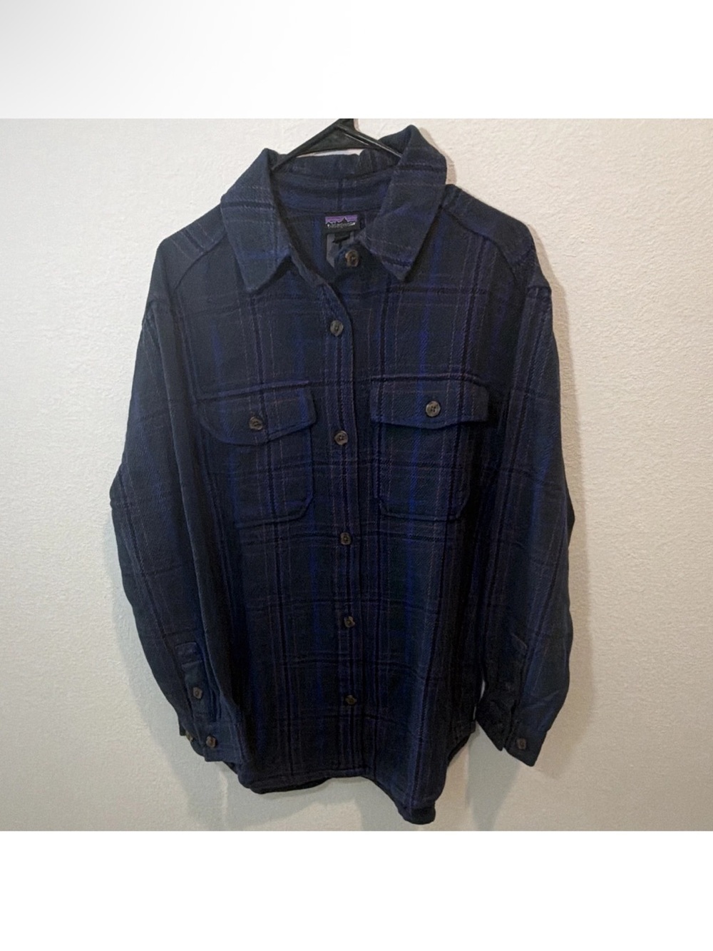 Patagonia Men's Navy Plaid Button-Up Jacket Shirt Size M NWOT